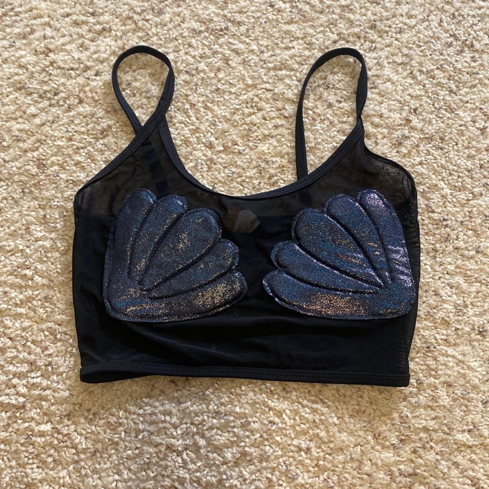 I heart raves black mermaid top